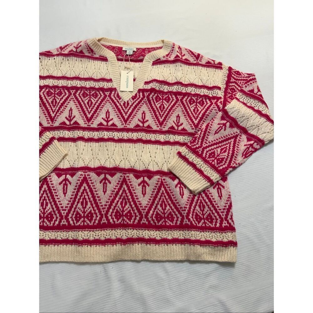 NWT Sundance Brixen Fair Isle V-Neck Sweater Medium New